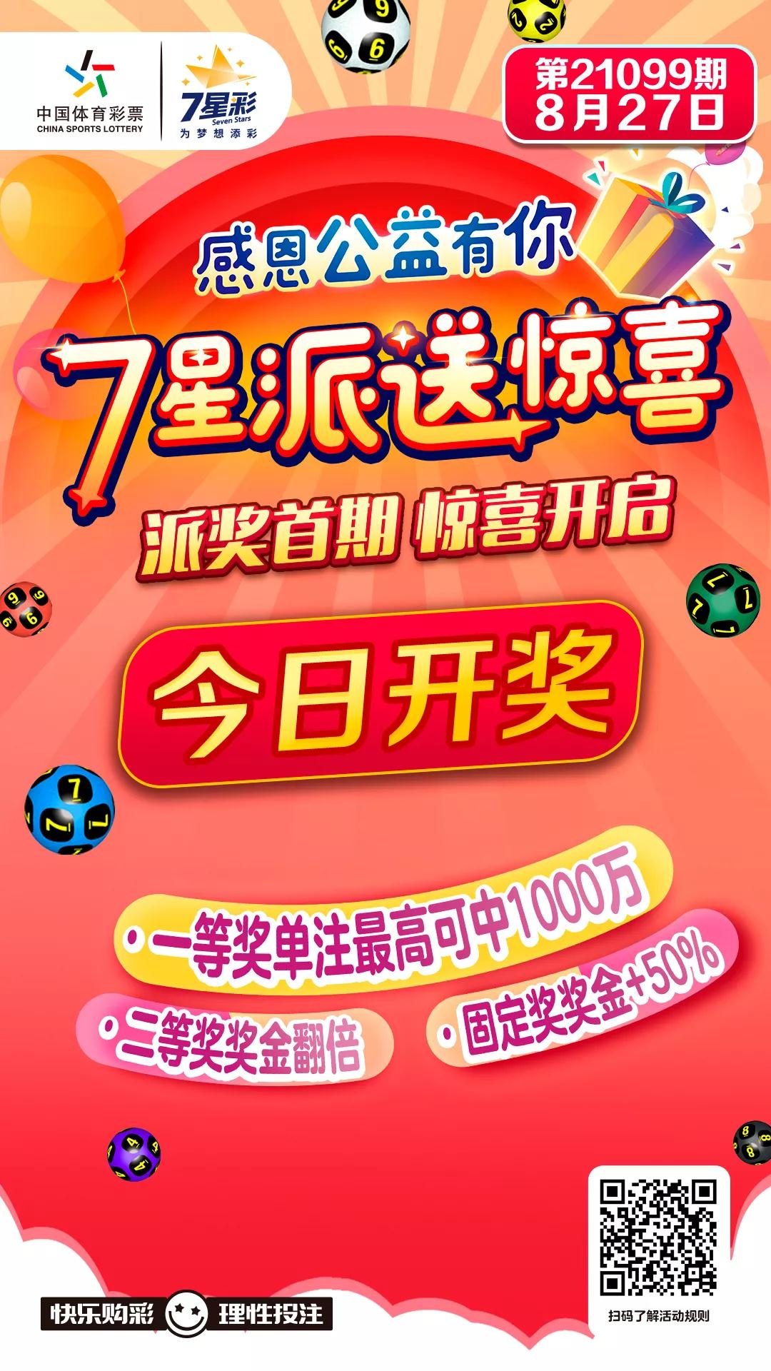 7星彩派奖首期今日开奖